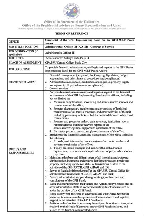 op proper careers|Notice of Vacancy – PeaceGovPH.